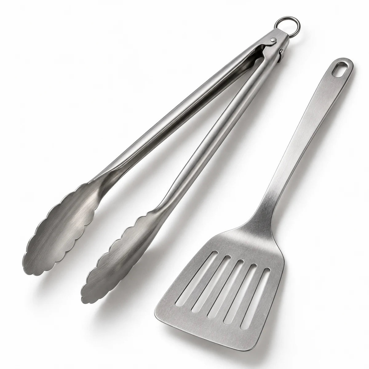 Prymally all-steel tongs and turner, 304 stainless steel